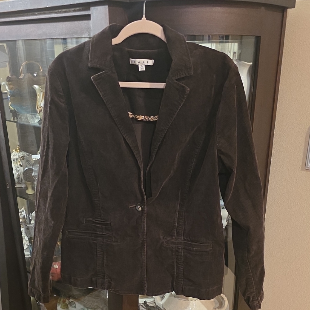 Cabi Chocolate Brown Courdoroy Jacket  Women's XL